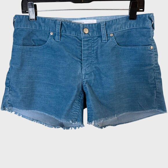 Carve Designs Oahu Corduroy Shorts Blue Women's Size 6 Mid-Rise Raw-Hem - Picture 1 of 11